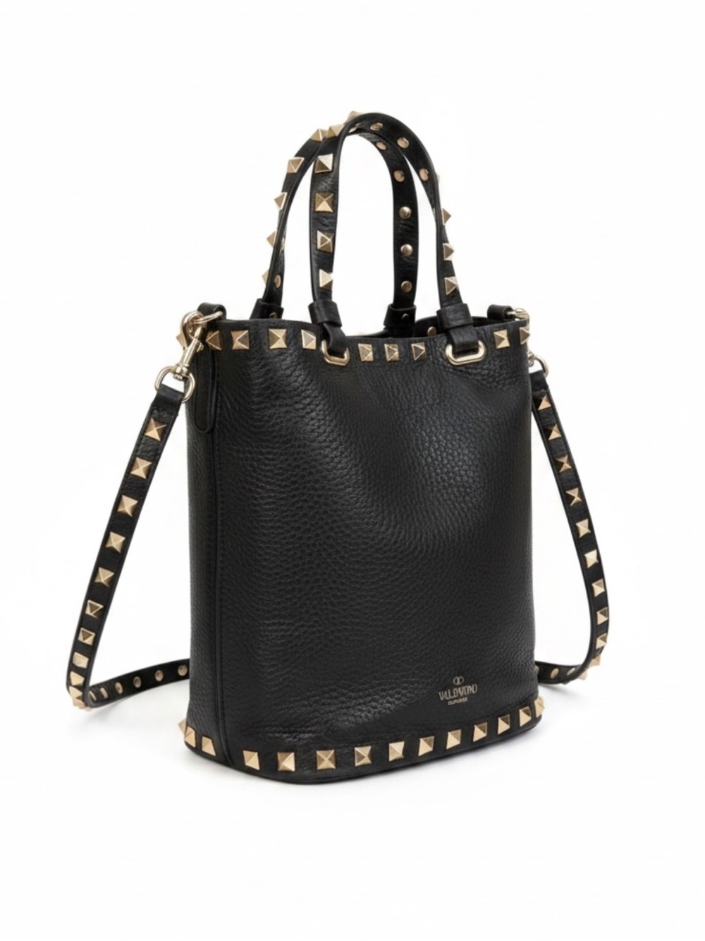 Valentino Garavani Rockstud Pouch Bucket Leather Bag